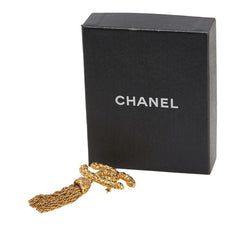 シャネル ヴィンテージ ココマーク 溶岩 ヨウガン タッセル ブローチ ゴールド メッキ レディース CHANEL 【中古】
