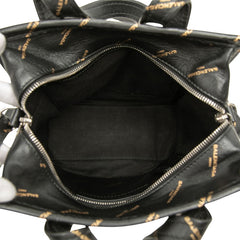 バレンシアガ ロゴ トートバッグ ショルダーバッグ 2WAY ブラック レザー レディース BALENCIAGA 中古