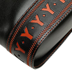 イヴ サンローラン ヴィンテージ YSL カットアウト 斜め掛け ショルダーバッグ ブラック オレンジ レザー レディース YVES SAINT LAURENT 【中古】