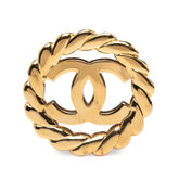 シャネル ココマーク ラウンド ミラー ブローチ ゴールド メッキ レディース CHANEL 【中古】