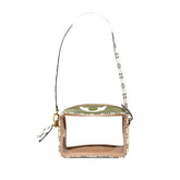 ルイ ヴィトン モノグラム ジャイアント ビーチ ポーチ ワンショルダーバッグ M67610 カーキ ホワイト ベージュ PVC ビニール レディース LOUIS VUITTON 【中古】