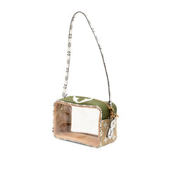 ルイ ヴィトン モノグラム ジャイアント ビーチ ポーチ ワンショルダーバッグ M67610 カーキ ホワイト ベージュ PVC ビニール レディース LOUIS VUITTON 【中古】