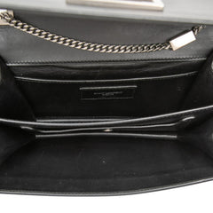 サンローラン 斜め掛け チェーン ショルダーバッグ ブラック レザー レディース SAINT LAURENT 【中古】