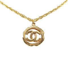 シャネル ココマーク ラウンド サークル ネックレス ゴールド メッキ レディース CHANEL 【中古】