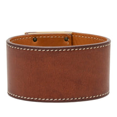 エルメス ケリードッグ ブレスレット 刻印□Q ブラウン ゴールド レザー メッキ レディース HERMES 中古