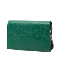 グッチ ディオニュソス チェーン ショルダーバッグ 斜め掛け 476432 グリーン レザー レディース GUCCI 【中古】