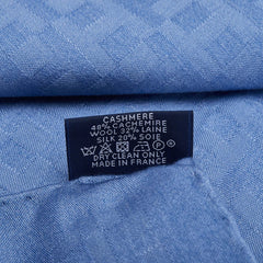 エルメス H柄 ストール ライトブルー カシミヤ ウール シルク レディース HERMES 【中古】