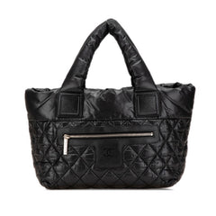 シャネル マトラッセ コココクーン ハンドバッグ トートバッグ ブラック ナイロン レザー レディース CHANEL 【中古】
