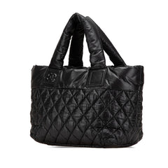 シャネル マトラッセ コココクーン ハンドバッグ トートバッグ ブラック ナイロン レザー レディース CHANEL 【中古】