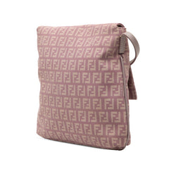 フェンディ ズッキーノ 斜め掛け ショルダーバッグ ライトパープル系 キャンバス レザー レディース FENDI 【中古】