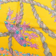 エルメス カレ90 LE SACRE du PRINTEMPS 春の祭典 スカーフ イエロー系 シルク レディース HERMES 【中古】