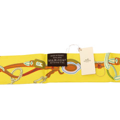 エルメス ツイリー BRIDES de GALA 式典用馬勒 スカーフ イエロー シルク レディース HERMES 【中古】