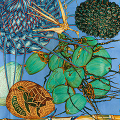 エルメス カレ90 Nouvelle Coledonie ニューカレドニア スカーフ ネイビー マルチカラー シルク レディース HERMES 【中古】