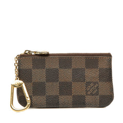 ルイ ヴィトン ダミエ ポシェット クレ コインケース キーケース 小銭入れ N62658 ブラウン PVC レザー レディース LOUIS VUITTON 中古