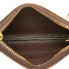 ルイ ヴィトン ダミエ ポシェット クレ コインケース キーケース 小銭入れ N62658 ブラウン PVC レザー レディース LOUIS VUITTON 中古