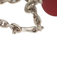 エルメス りんご アップル モチーフ キーホルダー バッグチャーム レッド グリーン レザー メタル レディース HERMES 【中古】