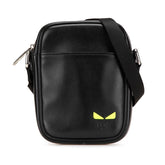 フェンディ アイシーユー 斜め掛け ショルダーバッグ 7VA456 ブラック ネオンイエロー カーフレザー メンズ FENDI 【中古】