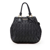 ミュウミュウ マテラッセ トートバッグ ショルダーバッグ 2WAY ブラック レザー レディース MIUMIU 【中古】