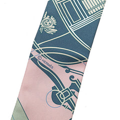 エルメス ツイリー EX-LIBRIS エクスリブリス スカーフ ピンク マルチカラー シルク レディース HERMES 【中古】