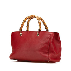 グッチ バンブー ハンドバッグ ショルダーバッグ 2WAY 323660 レッド レザー レディース GUCCI 【中古】