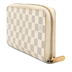 ルイ ヴィトン ダミエ アズール ジッピー オーガナイザー 長財布 N60012 ホワイト PVC レザー レディース LOUIS VUITTON 【中古】
