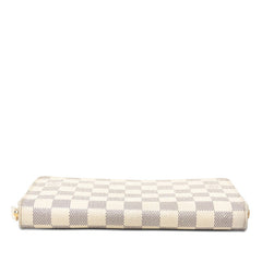 ルイ ヴィトン ダミエ アズール ジッピー オーガナイザー 長財布 N60012 ホワイト PVC レザー レディース LOUIS VUITTON 【中古】