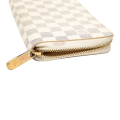 ルイ ヴィトン ダミエ アズール ジッピー オーガナイザー 長財布 N60012 ホワイト PVC レザー レディース LOUIS VUITTON 【中古】
