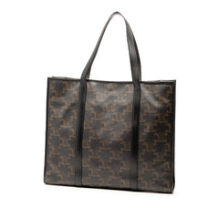 セリーヌ トリオンフ トートバッグ ショルダーバッグ ブラック ブラウン PVC レザー レディース CELINE 【中古】