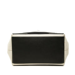 バレンシアガ ネイビーカバス S トートバッグ ハンドバッグ 339933 アイボリー ブラック キャンバス レザー レディース BALENCIAGA 中古