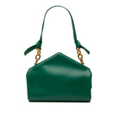 ボッテガヴェネタ ティップ チェーン ハンドバッグ ワンショルダーバッグ グリーン レザー レディース BOTTEGAVENETA 中古