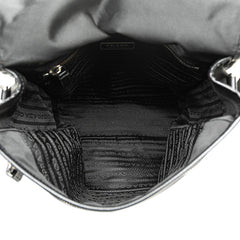 プラダ 三角ロゴプレート 斜め掛け ショルダーバッグ ブラック ナイロン レザー レディース PRADA 【中古】