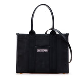 バレンシアガ ハードウェア スモール トートバッグ ショルダーバッグ 2WAY 671402 ブラック キャンバス レザー レディース BALENCIAGA 【中古】
