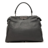 フェンディ セレリア ピーカブー ミディアム ハンドバッグ 8BN226 グレー レザー レディース FENDI 【中古】