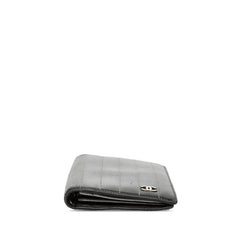 シャネル マドモアゼルライン ココマーク ロングウォレット 長財布 ブラック ラムスキン レディース CHANEL 【中古】