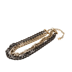 シャネル ココマーク チェーン ネックレス ゴールド ブラック メッキ メタル ラインストーン レディース CHANEL 【中古】