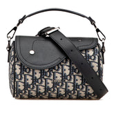 ディオール オブリーク サドル ローラー 斜め掛け ショルダーバッグ ハンドバッグ 2WAY ネイビー ベージュ ブラック キャンバス レザー レディース Dior 【中古】