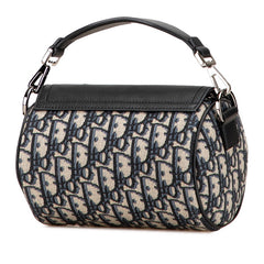 ディオール オブリーク サドル ローラー 斜め掛け ショルダーバッグ ハンドバッグ 2WAY ネイビー ベージュ ブラック キャンバス レザー レディース Dior 【中古】