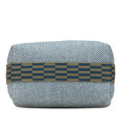 エルメス ブリッド ア ブラックPM ハンドバッグ ブルーアビス グリーン コットン レディース HERMES 【中古】