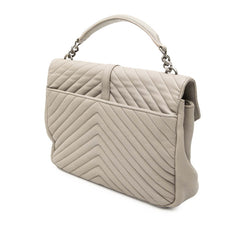 サンローラン クラシック モノグラム ハンドバッグ チェーンショルダーバッグ 2WAY 392738 グレー レザー レディース SAINT LAURENT 【中古】