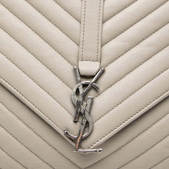 サンローラン クラシック モノグラム ハンドバッグ チェーンショルダーバッグ 2WAY 392738 グレー レザー レディース SAINT LAURENT 【中古】