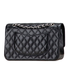 シャネル マトラッセ25 ダブルフラップ ココマーク チェーン ショルダーバッグ ブラック キャビアスキン レディース CHANEL 【中古】