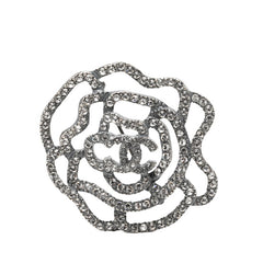 シャネル ココマーク カメリア モチーフ ブローチ シルバー メタル ラインストーン レディース CHANEL 【中古】