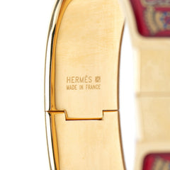 エルメス エマイユGM ロケ 七宝焼き ブレスレット バングル ゴールド レッド マルチカラー メッキ レディース HERMES 【中古】