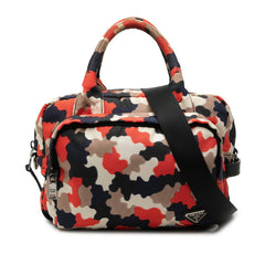 プラダ 三角ロゴプレート ハンドバッグ ショルダーバッグ 2WAY VA0884 マルチカラー キャンバス レディース PRADA 【中古】