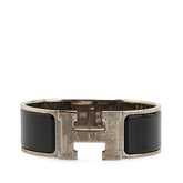 エルメス クリッククラックH GM ブレスレット シルバー ブラック メタル レディース HERMES 【中古】