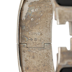 エルメス クリッククラックH GM ブレスレット シルバー ブラック メタル レディース HERMES 【中古】