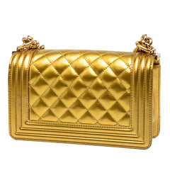シャネル ココマーク マトラッセ ボーイシャネル チェーン ショルダーバッグ ゴールド パテントレザー レディース CHANEL 【中古】