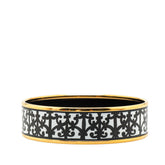 エルメス エマイユGM ガダルキヴィール バングル ブラック ゴールド メッキ レディース HERMES 【中古】