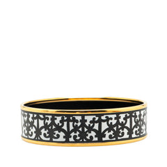 エルメス エマイユGM ガダルキヴィール バングル ブラック ゴールド メッキ レディース HERMES 【中古】