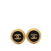 シャネル ココマーク ヴィンテージ イヤリング 95P ブラック ゴールド メッキ レディース CHANEL 【中古】